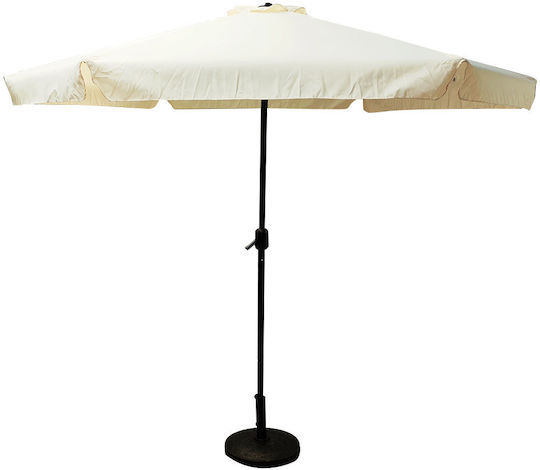 Garten- und Terrassen-Sonnenschirm Rundschreiben Aluminium Grenadine Beiges / Schwarzes Φ3xΥ2.45m