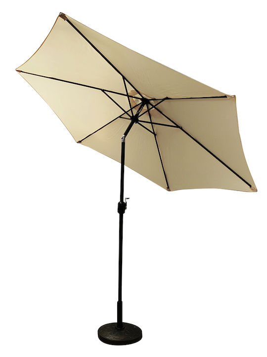 Umbrelă Rotundă Din Aluminiu Graciosa Bej / Negru Φ3xÎ2,55m