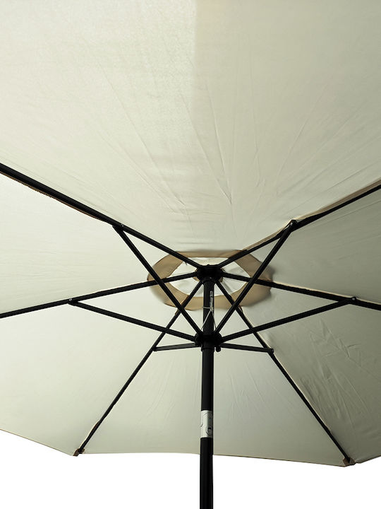 Umbrelă Rotundă Din Aluminiu Graciosa Bej / Negru Φ3xÎ2,55m