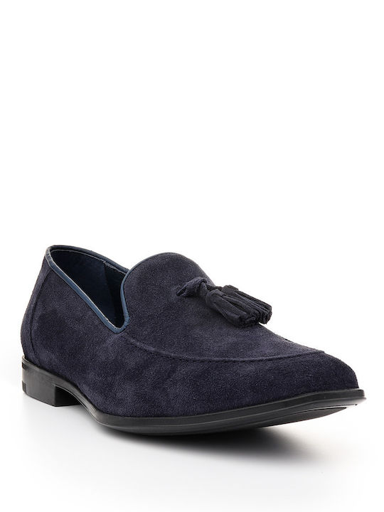 Δερμάτινα Ανδρικά Loafers σε Μπλε Χρώμα