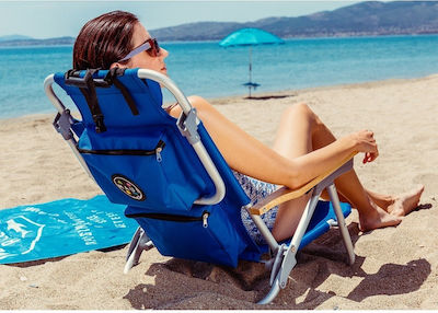 Chanos Small Chair Beach Aluminium with High Back Blue