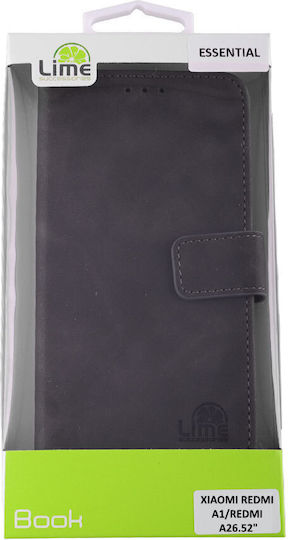 Lime Essential Magnet Книга Изкуствена кожа Сив (Redmi A1 / A2)