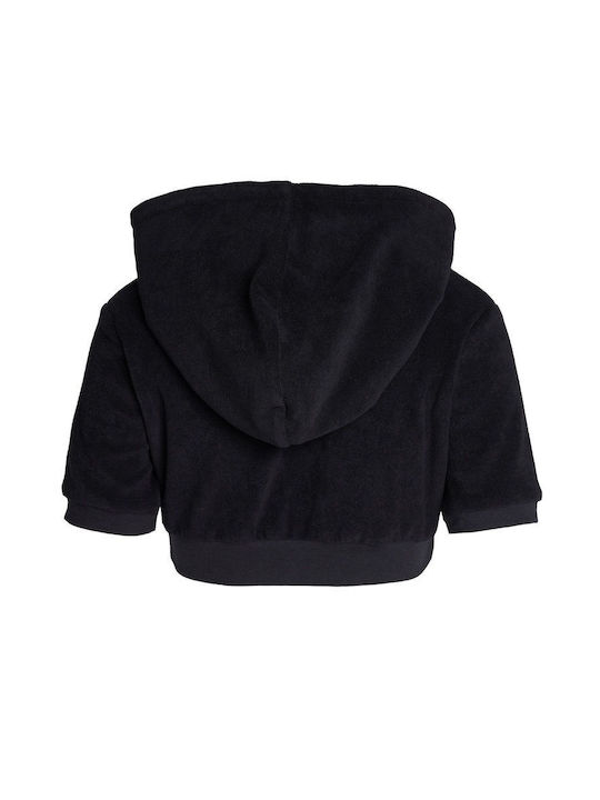 SugarFree Girls Fleece Hooded Sweatshirt with Zipper Black