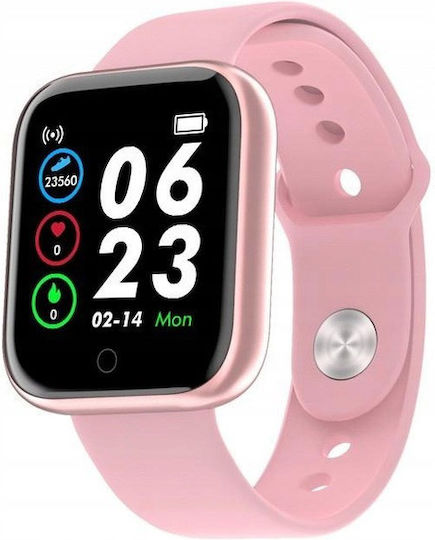 SPM Y68S Smartwatch with Heart Rate Monitor (Pink)