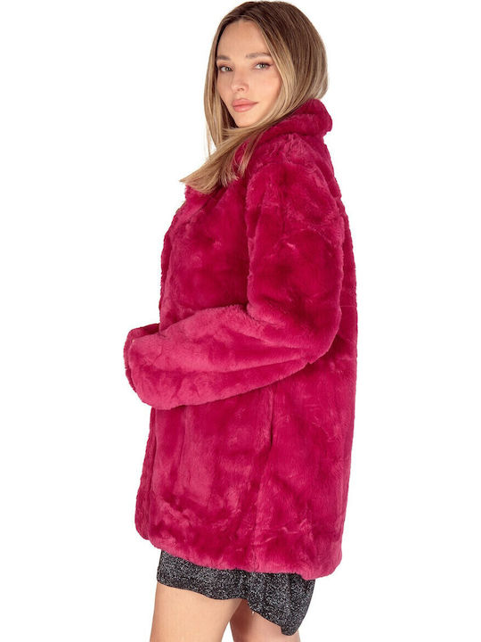 Women's Short Fur Fuchsia