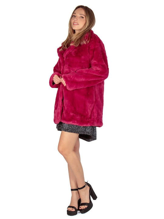 Women's Short Fur Fuchsia