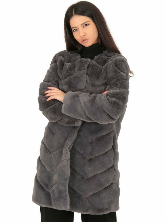 Women's Long Fur Gray