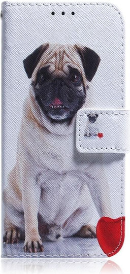 Coloured Drawing Pug Wallet Piele artificială Multicolor (OnePlus Nord CE 2 Lite 5G )