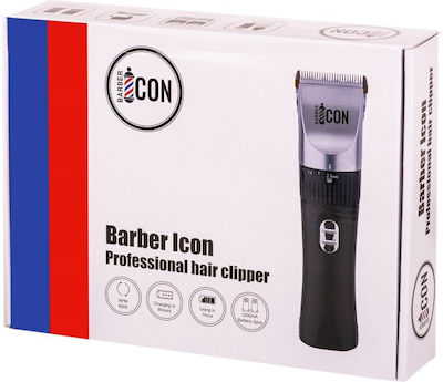 Barber Icon Clipper Pro Κουρευτική Μηχανή Μαύρη