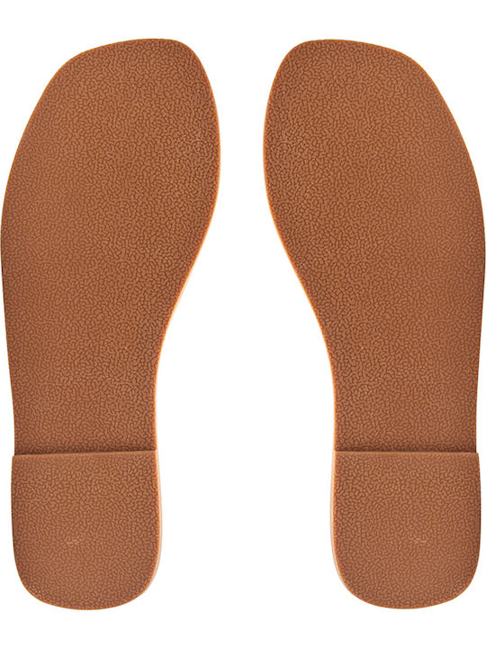 Edessa Leather Women's Flat Sandals in Brown Color