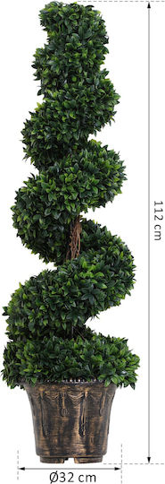 Arbore Artificial de Exterior Buxus (Box comun) Green 112cm Outsunny