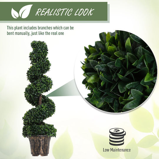 Arbore Artificial de Exterior Buxus (Box comun) Green 112cm Outsunny