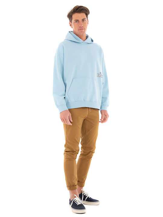 Scotch & Soda Men's Sweatshirt with Hood and Pockets Light Blue