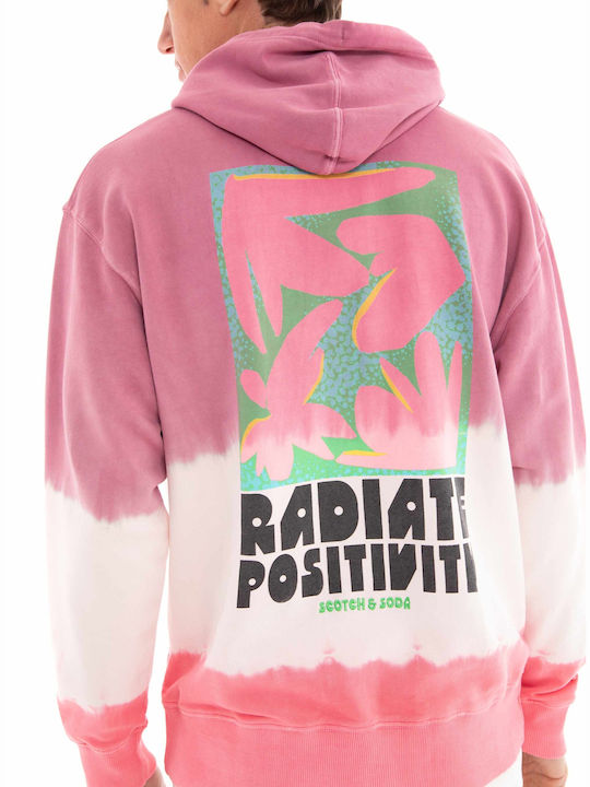 Scotch & Soda Men's Sweatshirt with Hood Pink