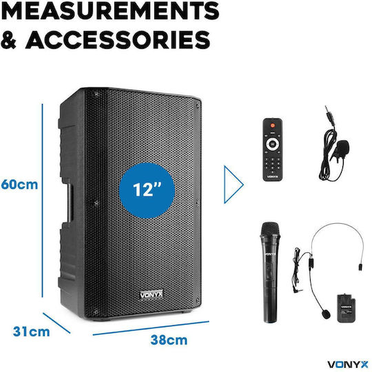 Vonyx Караоке Система с Безжични Микрофони VSA500-BP 174.058 Черен