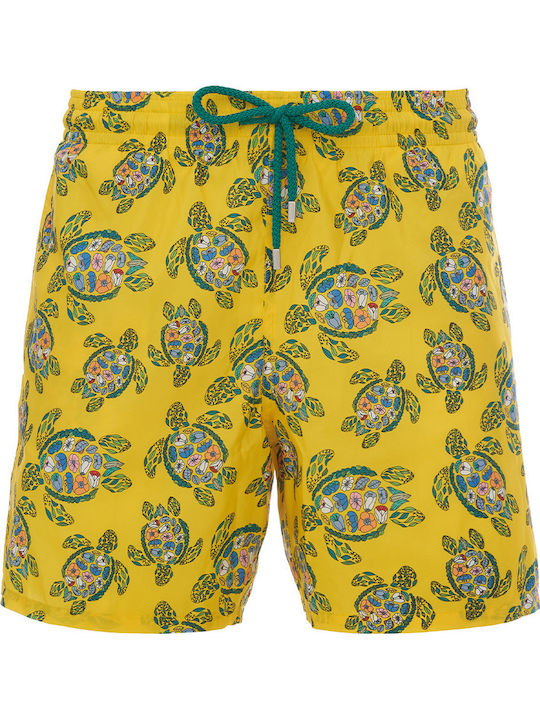Costume De Baie Bărbați Pantaloni Scurți Galbeni Cu Model