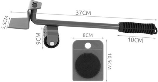 SPM Furniture Lifter 5τμχ Bigstren Set 4 Bases Lever Movement Household Appliances Furniture Weight Up To for Weight Load up to 150kg Gray