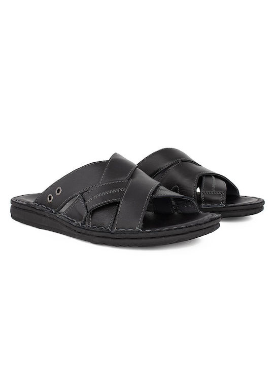 Castor Anatomic Leder Herrensandalen in Schwarz Farbe