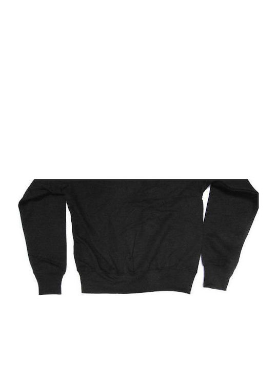 Fleece Kinder-Sweatshirt Strickjacke mit Kapuze und Taschen Schwarz