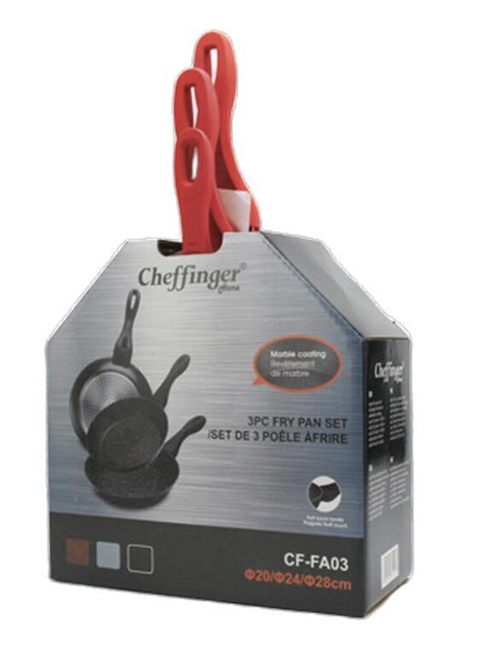 Cheffinger Set de tigăi din aluminiu Red cu strat antiaderent 3buc