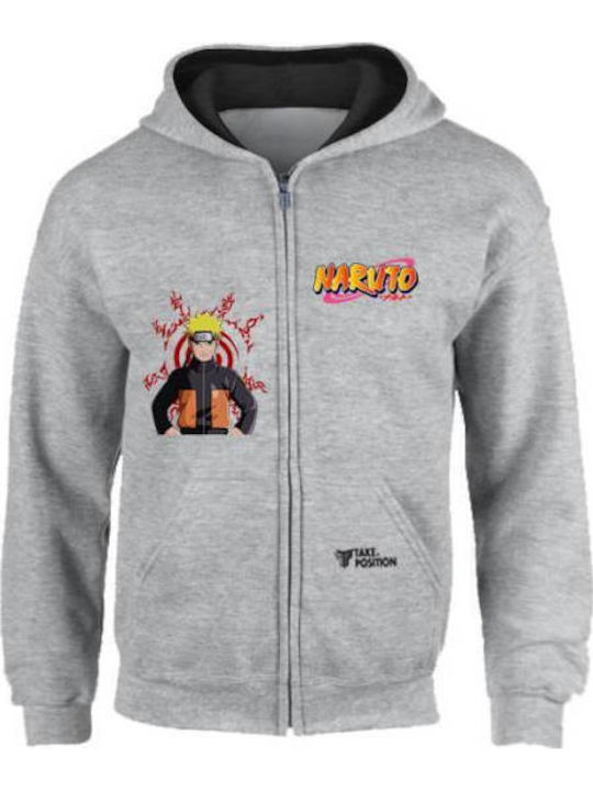 Fleece Kinder-Sweatshirt Strickjacke mit Kapuze und Taschen Schwarz
