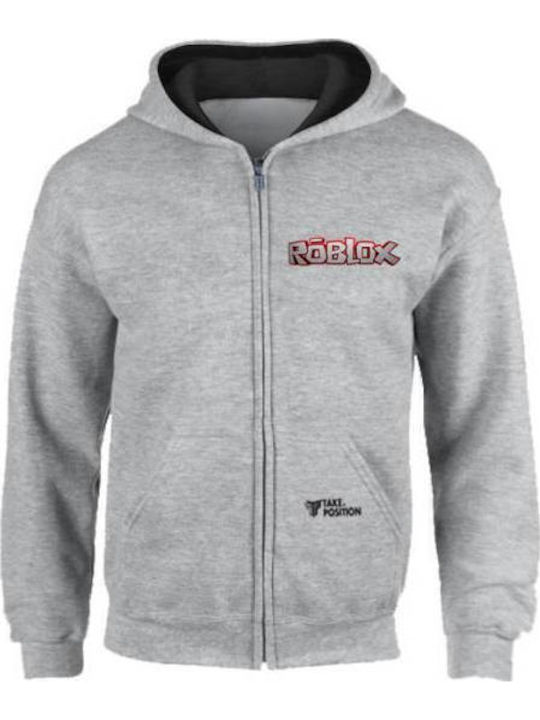 Fleece Παιδική Φούτερ Ζακέτα με Κουκούλα και Τσέπες Μαύρη