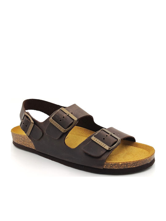 Δερμάτινα Ανδρικά Σανδάλια Dark Brown