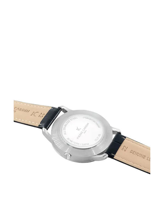 Pierre Cardin Men's Watch 46mm Battery with Blue Leather Strap