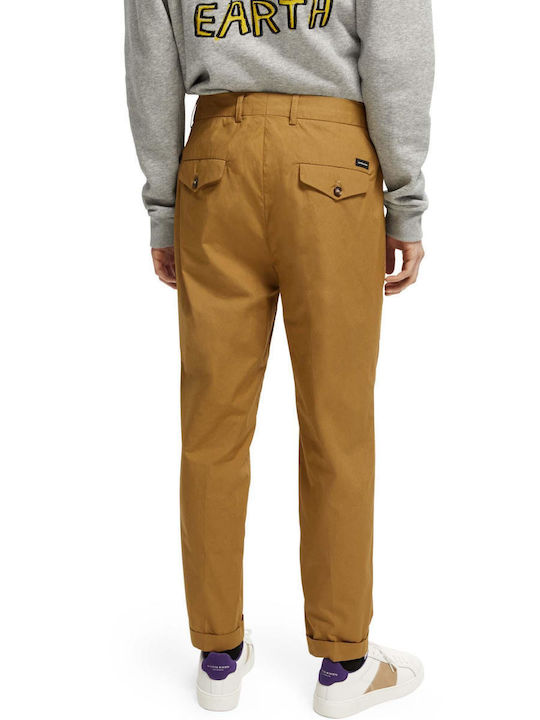 Scotch & Soda Ανδρικό Παντελόνι Chino σε Κανονική Εφαρμογή Καφέ