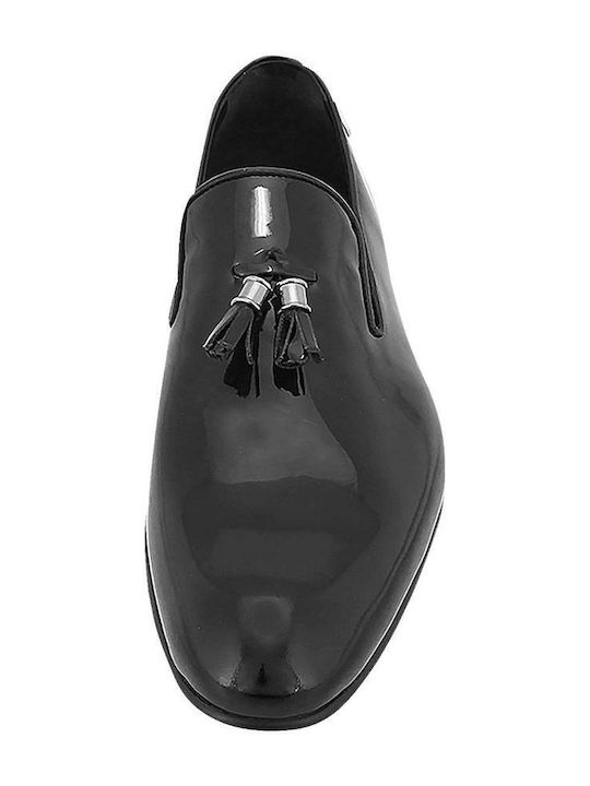 Guy Laroche Men's Patent Leather Monk Shoes Black