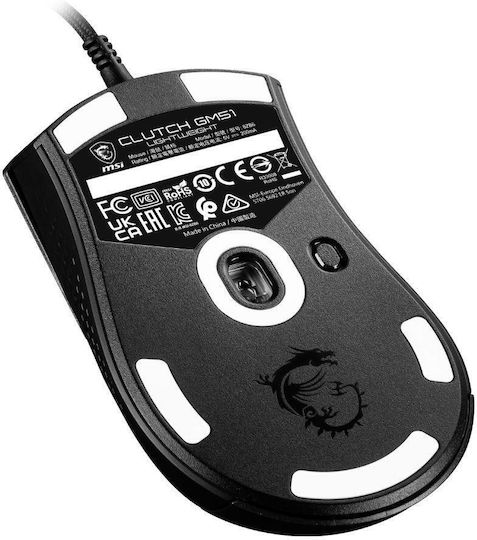 MSI Clutch GM51 Ασύρματο RGB Gaming Ποντίκι 6400 DPI Μαύρο