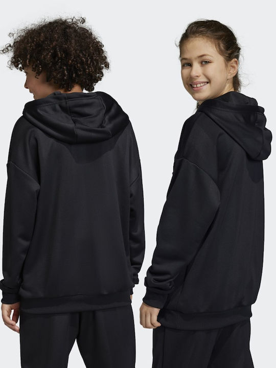 Kinder-Sweatshirt mit Kapuze und Taschen Schwarz U FT