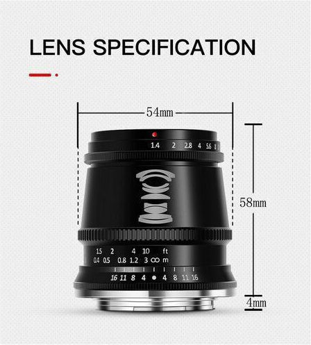 TTArtisan Crop Obiectiv Foto 35mm F/1.4 Fix pentru Montura Leica L Black