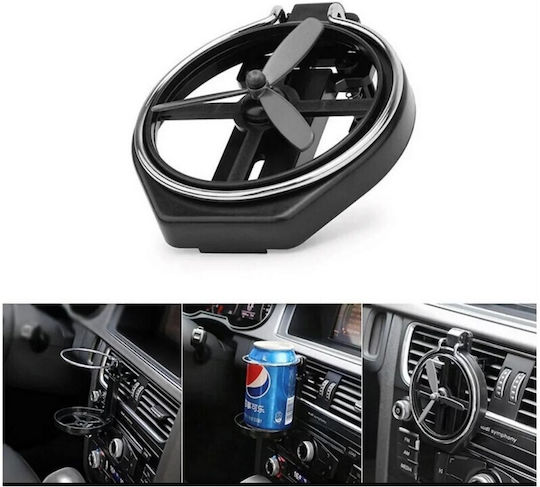 Autoline Car Cup Holder Foldable 1 Position for AC Vents in Black Color