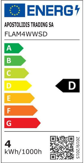 Aca LED Bulb 4W for Socket E14 and Shape C35 Warm White 570lm