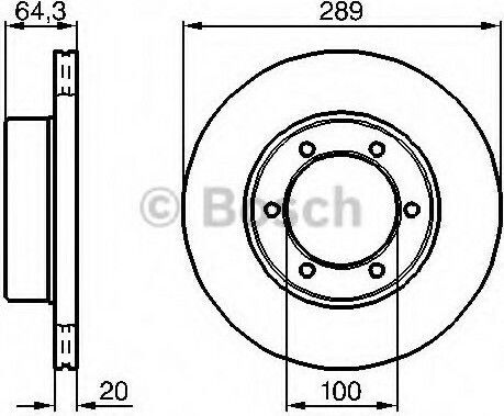 Bosch Brake Discs Front 2pcs for Toyota Hilux Volkswagen Taro