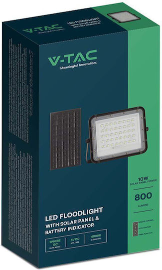 V-TAC Waterproof Solar LED Floodlight 10W Natural White 4000K IP65