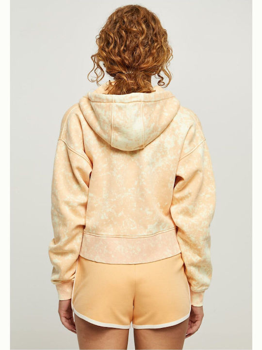 Long Women's Sweatshirt Jacket Hooded Orange