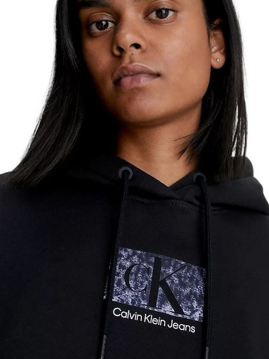 Calvin Klein Women's Cropped Hooded Sweatshirt Black