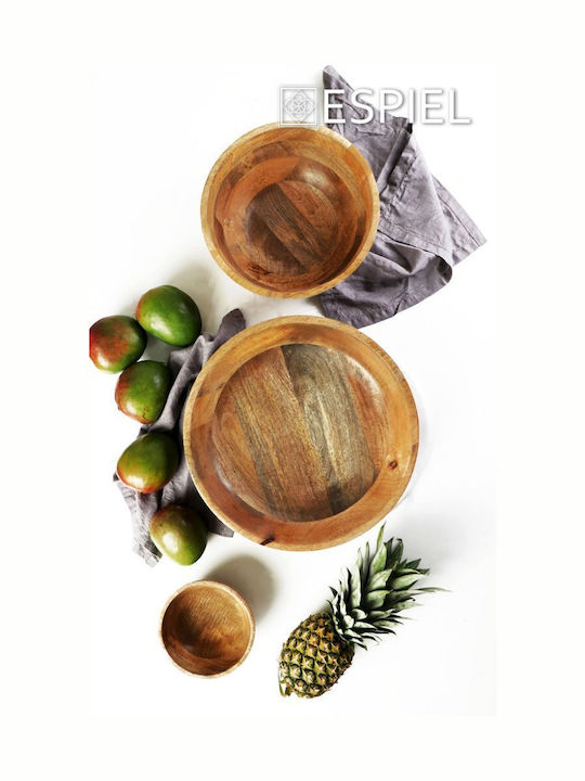 Espiel Mango Διακοσμητικό Μπωλ Ξύλινο Καφέ 35.6x35.6x10.8cm