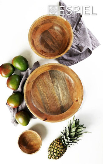Espiel Mango Διακοσμητικό Μπωλ Ξύλινο Καφέ 30.4x30.4x12.7cm