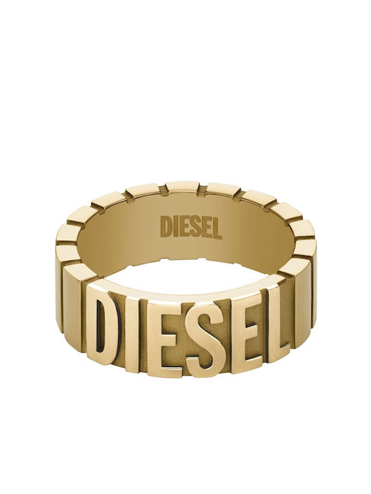 Diesel Ring made of Steel Gold Plated