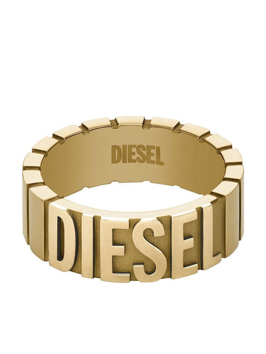 Diesel Ανδρικό Δαχτυλίδι από Ατσάλι Επιχρυσωμένο Diesel Ανδρικό Δαχτυλίδι από Ατσάλι Επιχρυσωμένο