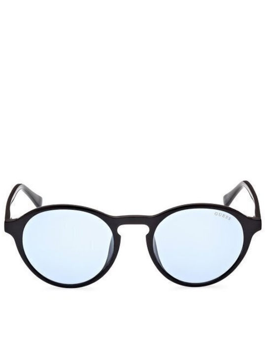 Guess Women's Sunglasses with Black Plastic Frame and Light Blue Lens GU00062 01V