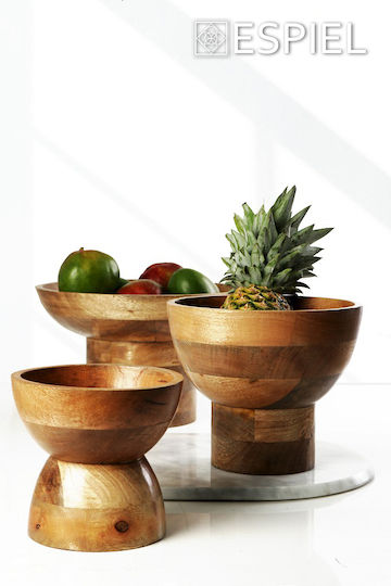 Espiel Mango Dekorative Schüssel Hölzernes Sockel Braun 38.1x38.1x24cm 1Stück