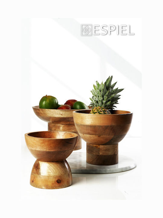 Espiel Mango Decorative Bowl Pedestal Brown 27.94x24.13cm