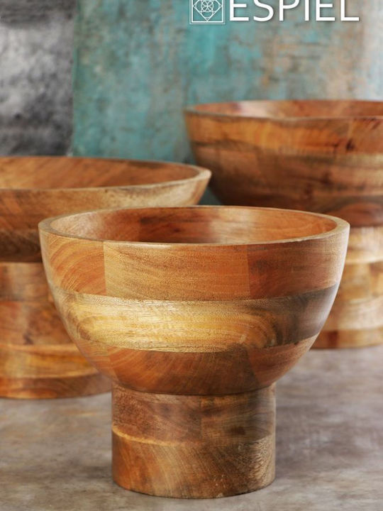 Espiel Mango Decorative Bowl Pedestal Brown 38.1x38.1x24cm