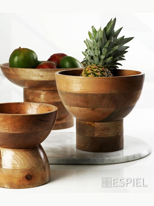 Espiel Mango Decorative Bowl Pedestal Brown 38.1x38.1x24cm