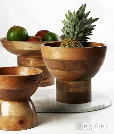 Espiel Mango Dekorative Schüssel Hölzernes Sockel Braun 38.1x38.1x24cm 1Stück