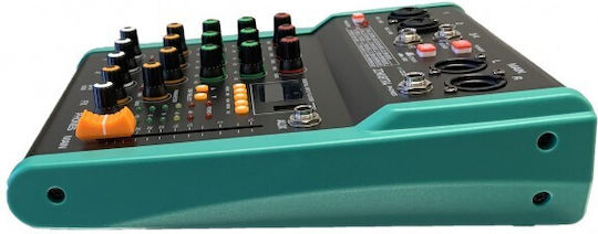 ZZiPP ZZMXBTR4 Analoger Mischpult 4 Kanäle mit Phantom Power & 2 XLR-Eingänge & Bluetooth